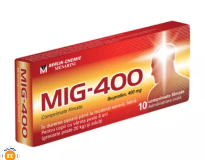 MIG 400 mg – Soulagement des maux de tête et des douleurs, 10 comprimés