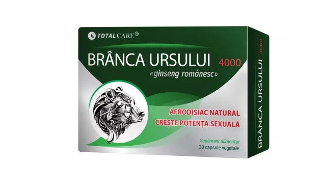 Branca Ursului 4000 mg – 30 Vegetable Capsules, Natural Male Vitality & Libido Support