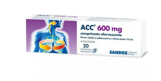 ACC 600 mg – 20 Effervescent Tablets | Mucus Relief & Expectorant for Chest Congestion