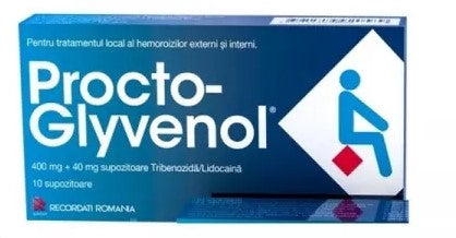 2 boxes x Procto-Glyvenol 400/40 mg Suppositories – Hemorrhoid Pain, Itch & Inflammation Relief