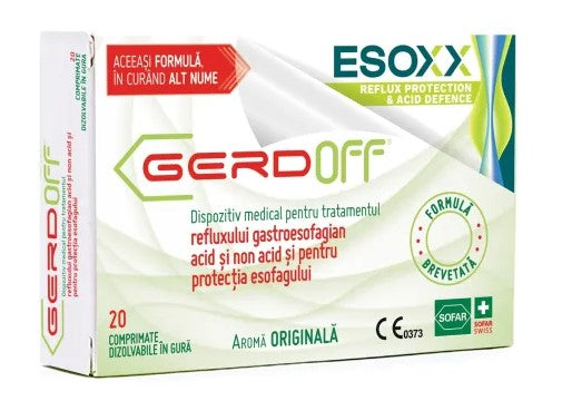 Gerdoff 20 Tablets – Esophageal Reflux Relief & Antacid Protection with Chondroitin & Hyaluronic Acid
