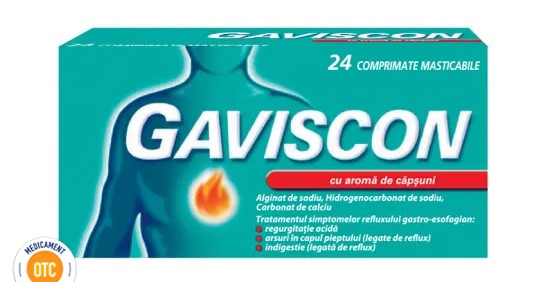 Gaviscon Strawberry 24 Chewable Tablets – Fast Heartburn & Acid Reflux Relief
