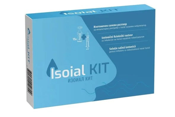 Isoial Saline Nasal Solution 15×5 ml with Nebulizer – Nasal Congestion Relief & Respiratory Care