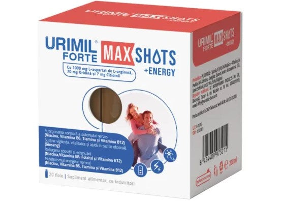 Urimil Forte Max +Energy 20 Shots – Pro-Nervous System Support & Energy Boost Supplement