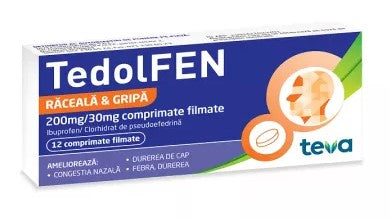 Tedolfen 200 mg/30 mg Film‑Coated Tablets – Cold & Flu Symptom Relief