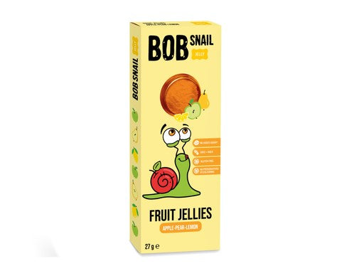 5 BOXES - Bob Snail Apple Pear Lemon Fruit Jelly 27g No Added Sugar Vegan Snack