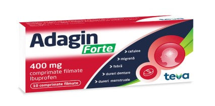 2 BOXES - Adagin 400 mg, 10 Tablets – Pain & Fever Relief