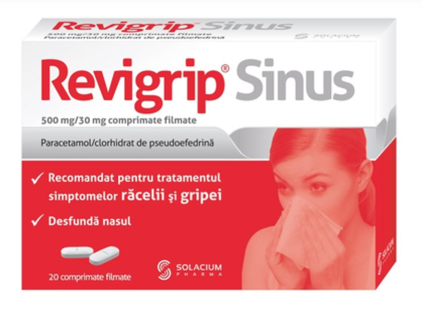Revigrip Sinus 500/30 mg, 20 Tablets – Sinus & Cold Relief