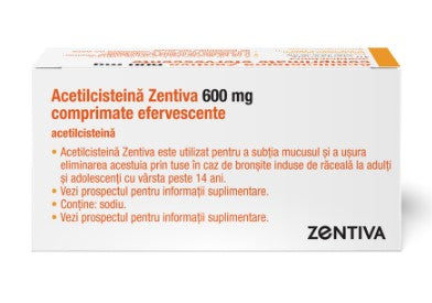 3 boxes x Acetilcisteina Zentiva 600 mg Effervescent Tablets – Mucus Relief & Productive Cough Treatment