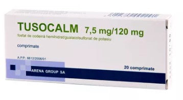 2x  Tusocalm 20 Tablets – Cough Relief & Bronchial Secretion Support, codeine phosphate