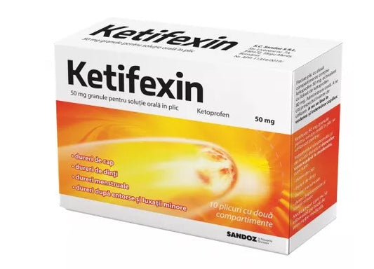 2x  Ketifexin 50 mg – 10 Sachets of Granules | Pain Relief & Fever Reducer for Respiratory Symptoms
