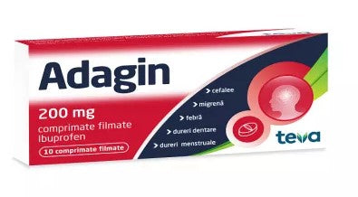 Adagin 200 mg,  10 Tablets – Pain & Fever Relief