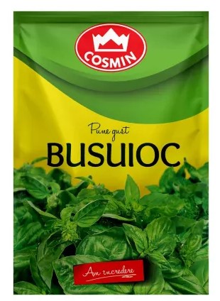 10 sachets  x  Cosmin Basil 8 g – Aromatic Dried Basil Leaves for Cooking & Seasoning