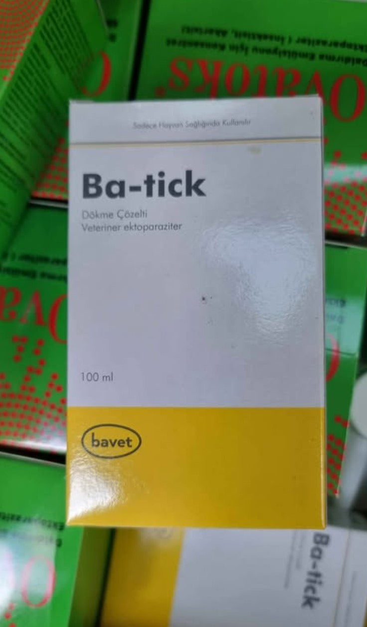 Ba-Tick Pour-On Solution 10mg Flumethrin –   100ML  Tick, Lice & Mange Control for Cattle, Sheep & Dogs