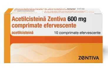 3 boxes x   Acetilcisteina Zentiva 600 mg Effervescent Tablets – Mucus Relief & Productive Cough Treatment