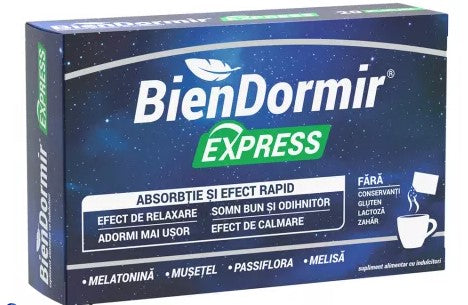 2 boxes x Bien Dormir Express 20 Sachets – Fast Sleep Support with Melatonin & Herbal Extracts