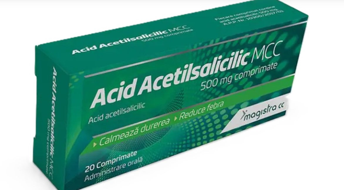 5 BOXES - Acid Acetilsalicilic 20 tab - for pain relief