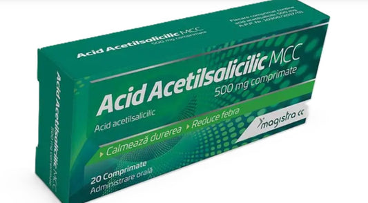 5 BOXES - Acid Acetilsalicilic 20 tab - for pain relief