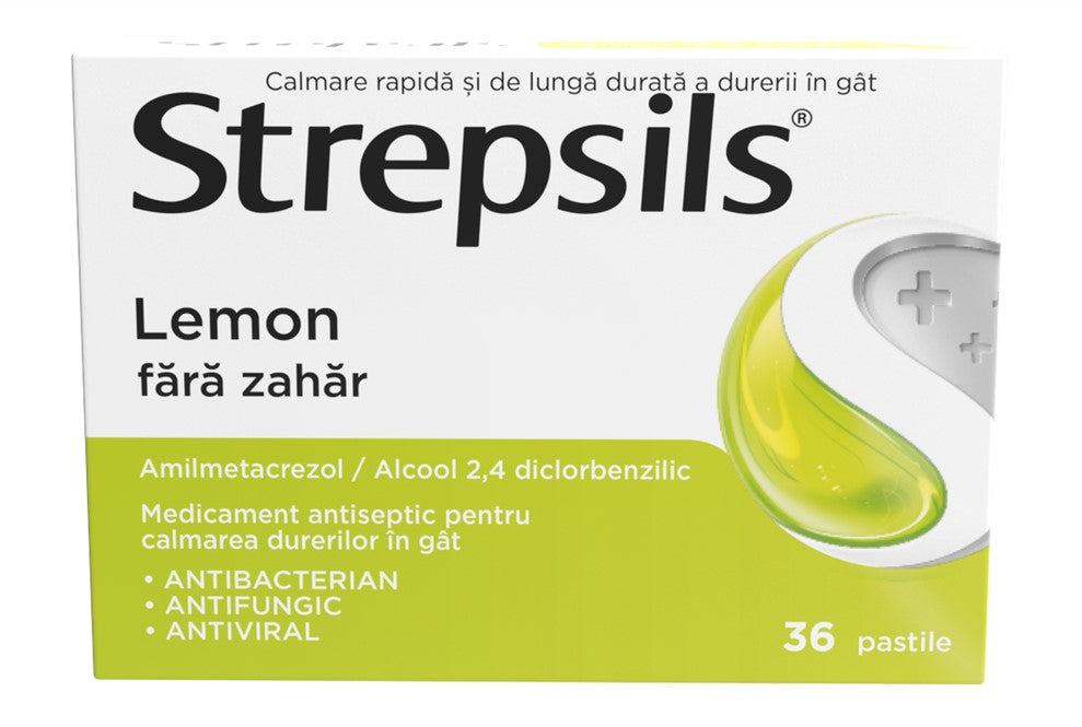 Strepsils Lemon Sugar-Free 36 Lozenges – Sore Throat Relief