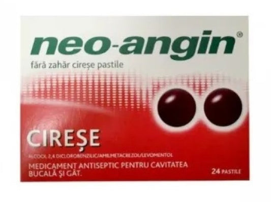 Neo-Angin Sugar-Free Cherry 24 Lozenges – Sore Throat Relief